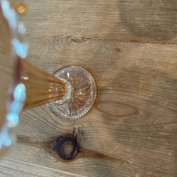 Cost Plus World Market 3 Parisian Bud Vases beveled glass blue peach white - Picture 5 of 7